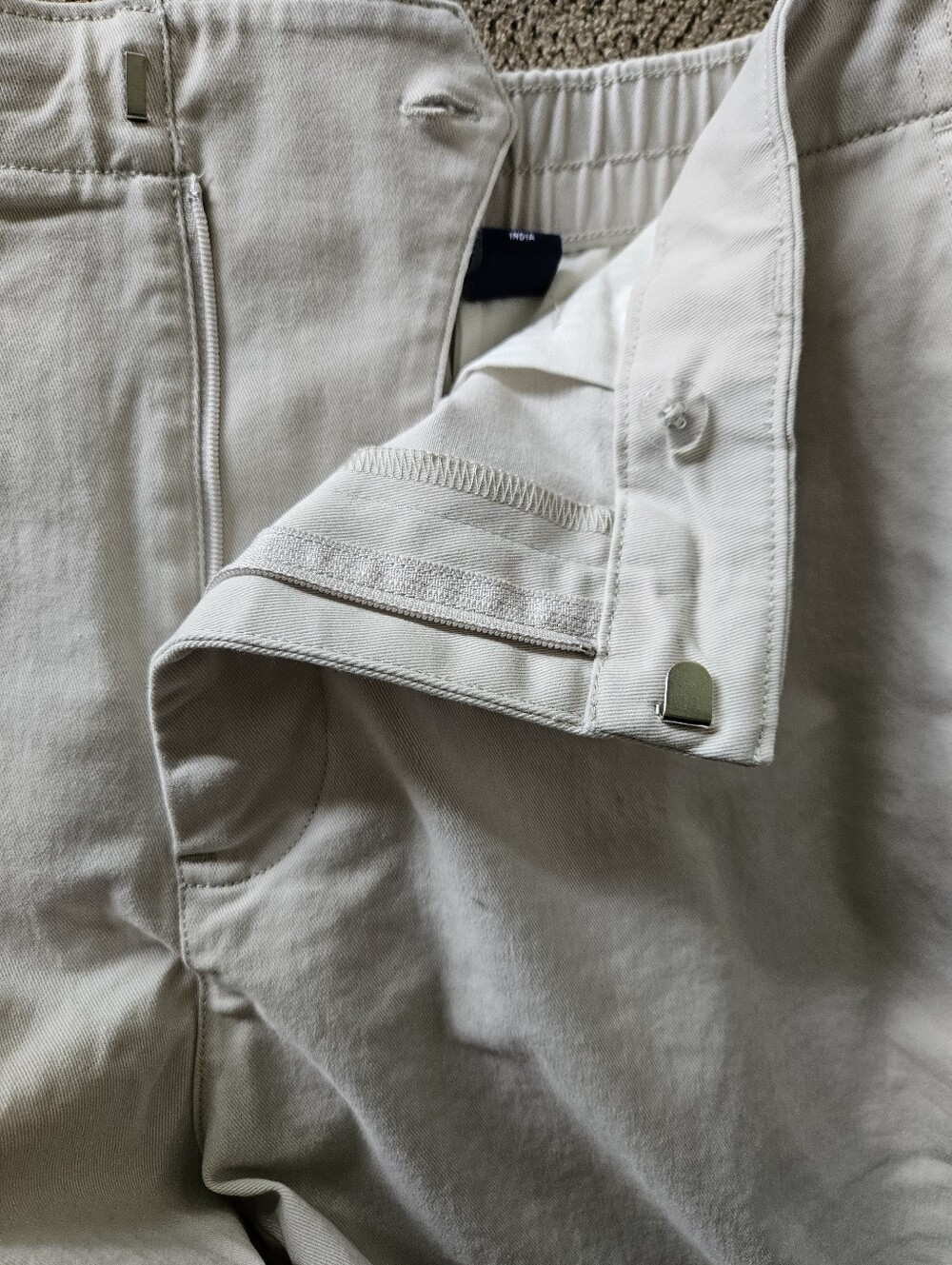 Land's End Classic 7" Chino Shorts Size 14 Khaki Stretch - Picture 10 of 11